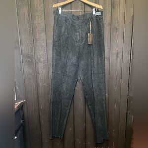 Linea Naturale NWT Cashmere Blend Mens Pants Sz 36x38 UNHEMMEND Charcoal Pleated